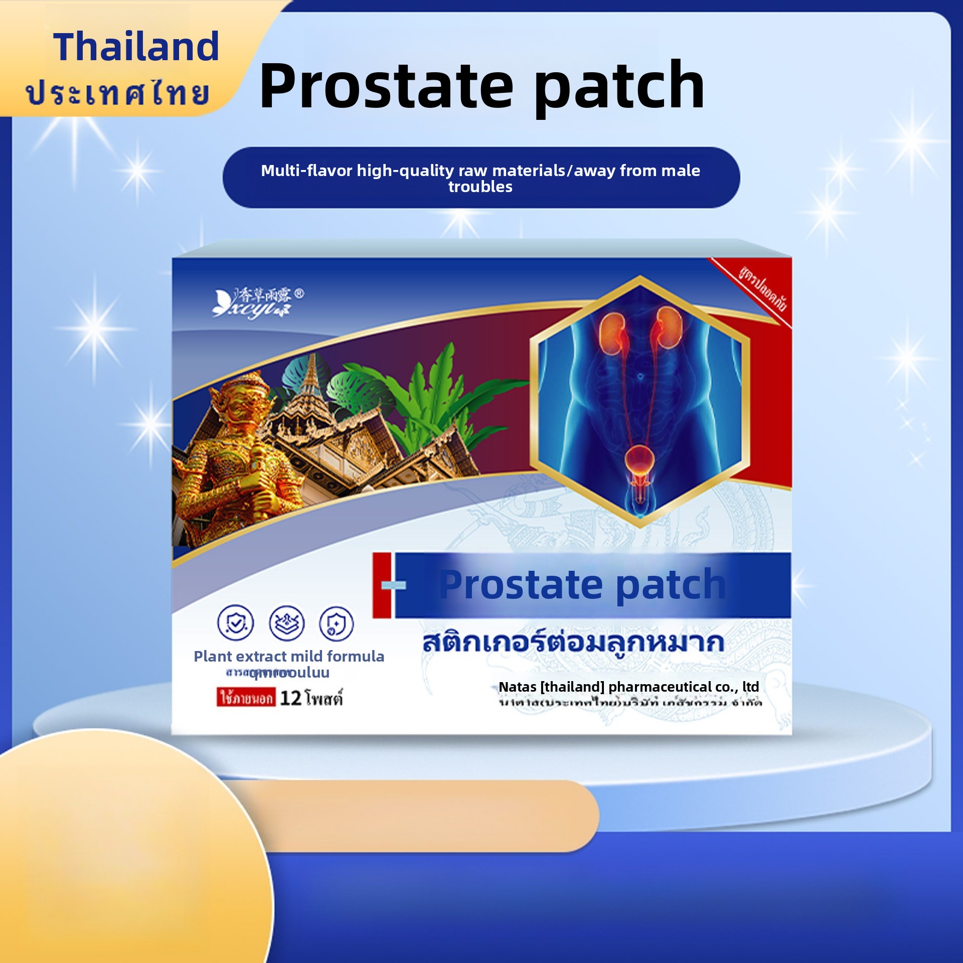 Herbal Wellness Patches - 12-Pack Thai Natas Prostate Patches -