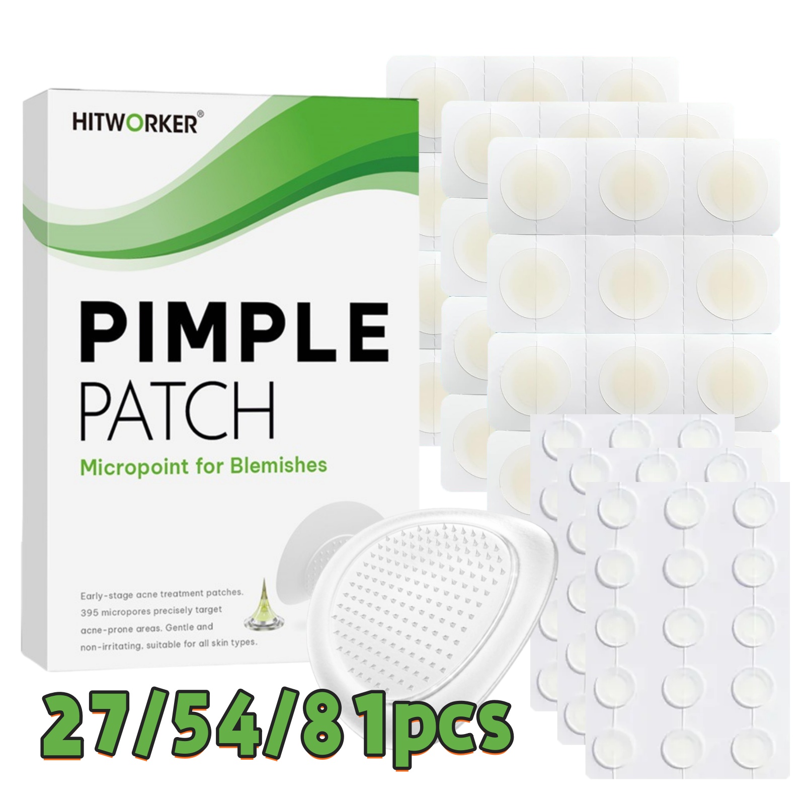 Herbal Wellness Tea - 27/54/81-Piece HITWORKER Acne Patches - Infused